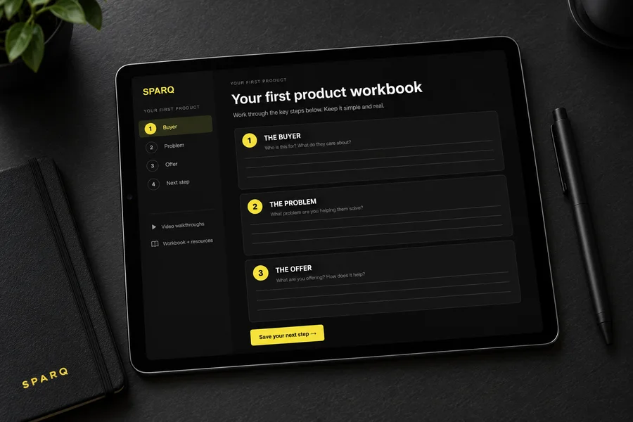 Illustrative SPARQ workbook displayed on a tablet